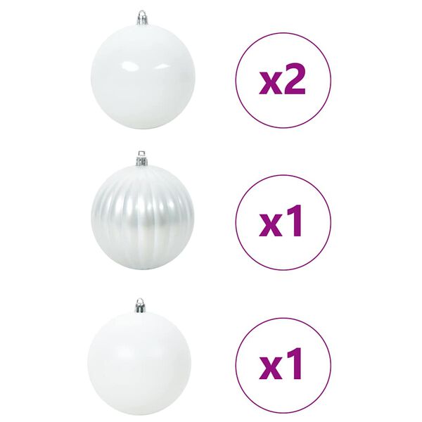 vidaXL Julprydnad Set 4 pcs Vit Plast