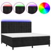 vidaXL Rams&auml;ng med madrass & LED svart 200x200 cm sammet