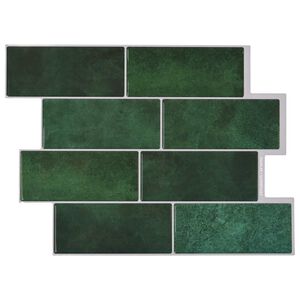 vidaXL Subwaytile 50 pcs M&ouml;rkgr&ouml;n 29 x 21 cm Polyuretan och PET