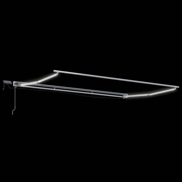 vidaXL Manuell markisram med LED-lampor Vit 4 x 2 m