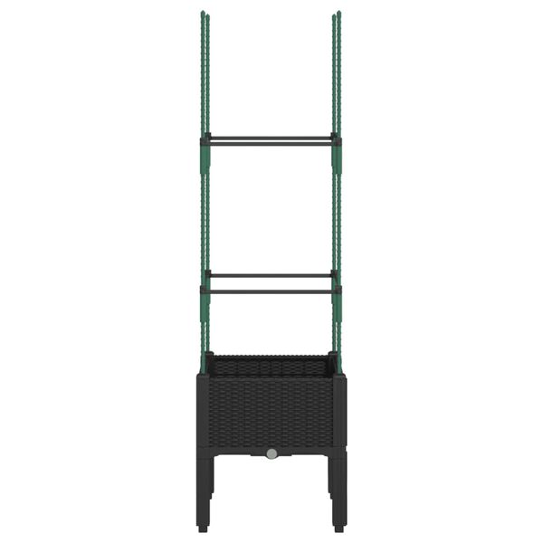 vidaXL Odlingsl&aring;da med spalj&eacute; svart 40x40x142,5 cm PP