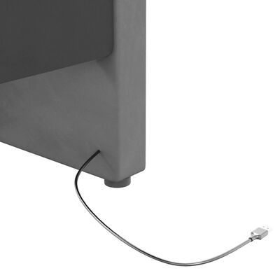 vidaXL Dagbädd med USB ljusgrå sammet 90x200 cm