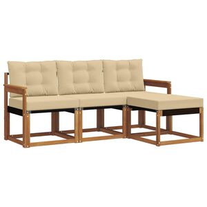 vidaXL Utomhussoffset 4 st Naturlig och Beige