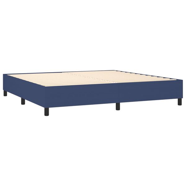 vidaXL Boxspring-s&auml;ngram bl&aring; 200x200 cm tyg