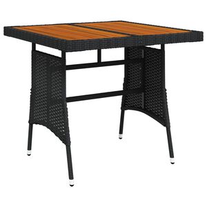 vidaXL Tr&auml;dg&aring;rdsbord svart 70x70x72 cm konstrotting och massiv akacia