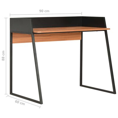 vidaXL Skrivbord svart och brun 90x60x88 cm