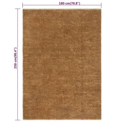 vidaXL Handgjord matta med öglad lugg 180x250 cm jute och bomull