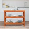 vidaXL Arbetsb&auml;nk med hylla Vaxbrun 110,5 x 50 x 80 cm Massiv furu