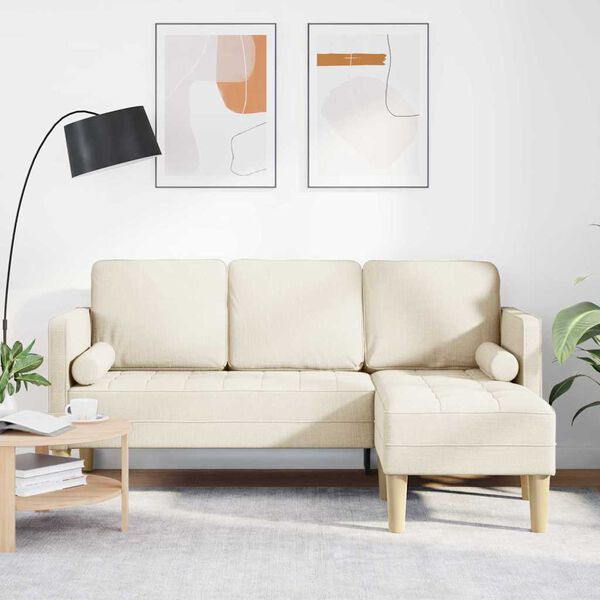 vidaXL Soffset med kudde Linne Polyester