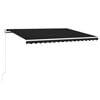 vidaXL Automatisk markis med vindsensor & LED 450x300 cm antracit