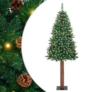 vidaXL Smal julgran Gr&ouml;n 180 cm PVC och solid furu