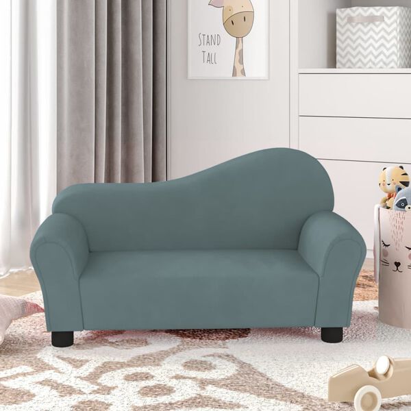 vidaXL Barnsoffa bl&aring; sammet