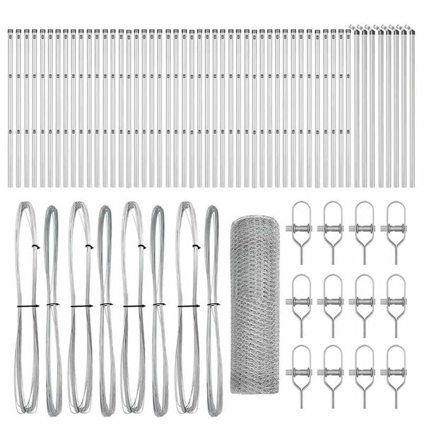 vidaXL St&auml;ngselstolpe Silver 100 x 0,4 m (13 mm n&auml;t) St&aring;l