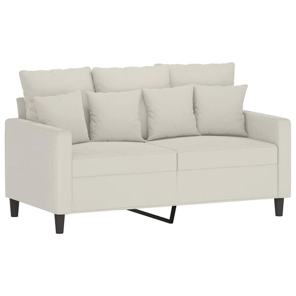 vidaXL 2-sitssoffa gr&auml;ddvit 120 cm sammet