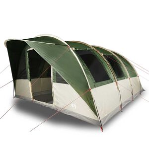 vidaXL Campingt&auml;lt tunnel 5 personer gr&ouml;n vattent&auml;tt