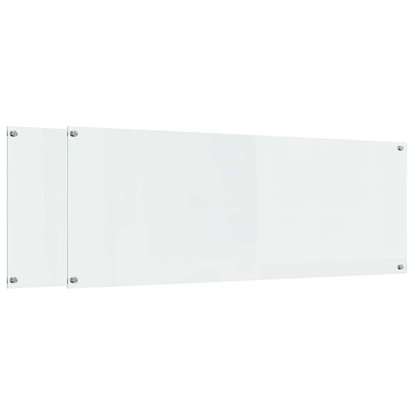 vidaXL Köksplånbak 2 pcs Transparent 110 x 40 cm härdat glas