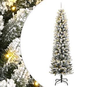 vidaXL Plastgran med 150 LEDs och sn&ouml; 120 cm