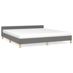 vidaXL S&auml;ngram utan madrass m&ouml;rkgr&aring; 180x200 cm tyg
