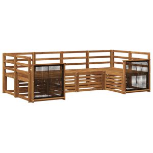 vidaXL Sektionsoffgrupp 5 pcs Naturlig Massivt Akaciatr&auml;