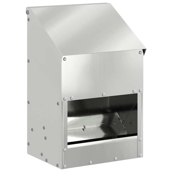 vidaXL H&ouml;nsfodertr&aring;g Silver 21 x 16 x 33 cm Galvaniserat St&aring;l