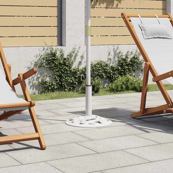 vidaXL Parasollfot vit 9 kg 40 cm gjutjärn