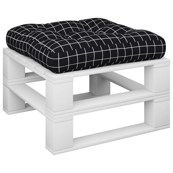 vidaXL Dyna f&ouml;r pallsoffa svart rutm&ouml;nster 60x61,5x10 cm Oxford-tyg