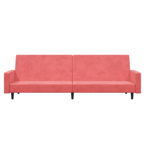 vidaXL B&auml;ddsoffa 2-sits rosa sammet