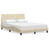 vidaXL Bed with Mattress "Hanko" Cream 140x190 cm Fabric