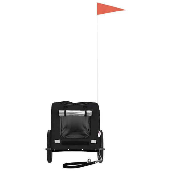 vidaXL Cykelvagn f&ouml;r djur svart oxfordtyg och j&auml;rn