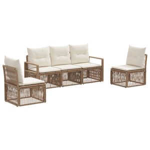 vidaXL Tr&auml;dg&aring;rdsoffset 5 st Beige konstrotting