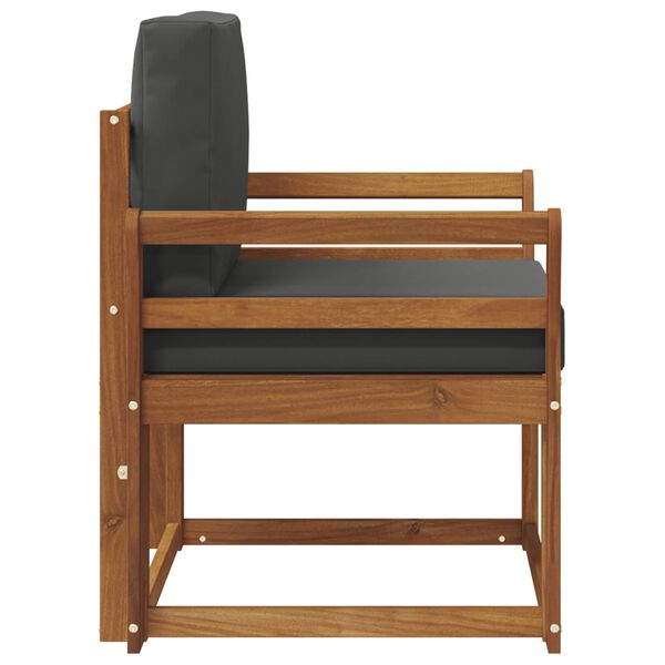 vidaXL Utomhussoffa Massivt akaciatr&auml; och polyester Naturf&auml;rg