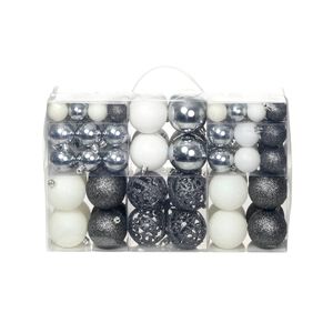 vidaXL Julgranskulor 100 delar set 3/4/6 cm vit/gr&aring;
