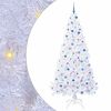 vidaXL Konstgjord julgran med 300 LED-lampor Vit 240 cm PVC och st&aring;l