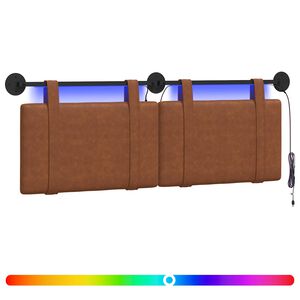 vidaXL H&auml;ngande s&auml;nggavel Med LED-lampa Brun Antik PU
