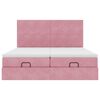 vidaXL Ottoman sängram med madrasser rosa 180x200 cm sammet