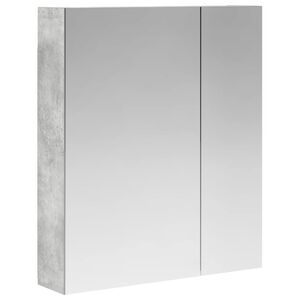 vidaXL Badrumsspegelsk&aring;p Betonggr&aring; 60 x 14,5 x 70 cm Konstruerat tr&auml;