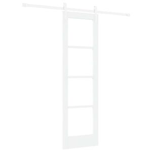 vidaXL Skjutd&ouml;rr ORKDAL Vit 61 x 198,5 cm Massivt talltr&auml; och glas