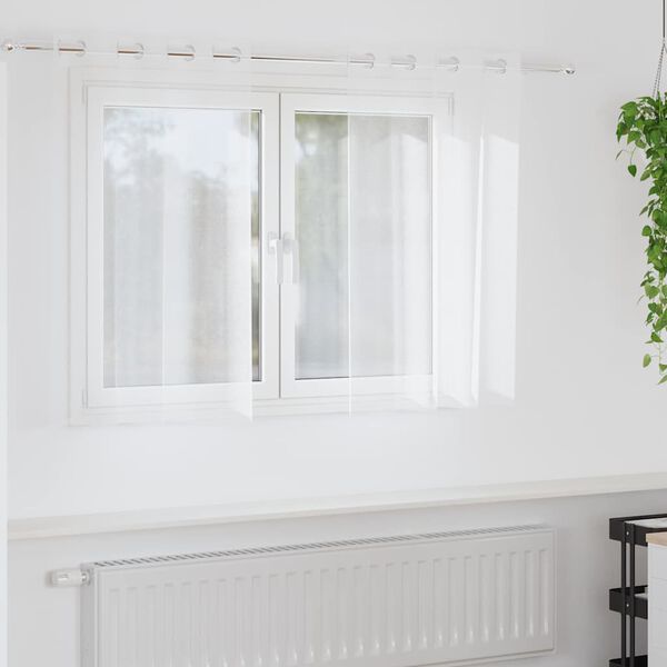 vidaXL Voile Gardin med gardiner 2 pcs Vit 140 x 140 cm Polyester