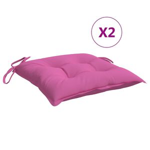 vidaXL Stolsdynor 2 st rosa 40x40x7 cm tyg
