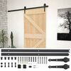 vidaXL Skjutd&ouml;rr 80 x 210 cm Massiv furu Naturlig och svart