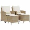 vidaXL Soffgrupp f&ouml;r tr&auml;dg&aring;rd med dynor 4 delar beige konstrotting