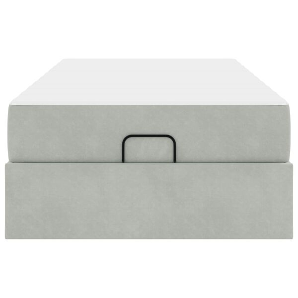 vidaXL S&auml;ngram med madrass med madrass 2 pcs Ljusgr&aring; Sammet