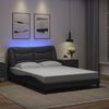 vidaXL Bed Frame with LED without Mattress "Hvar" Grey 140x190 cm
