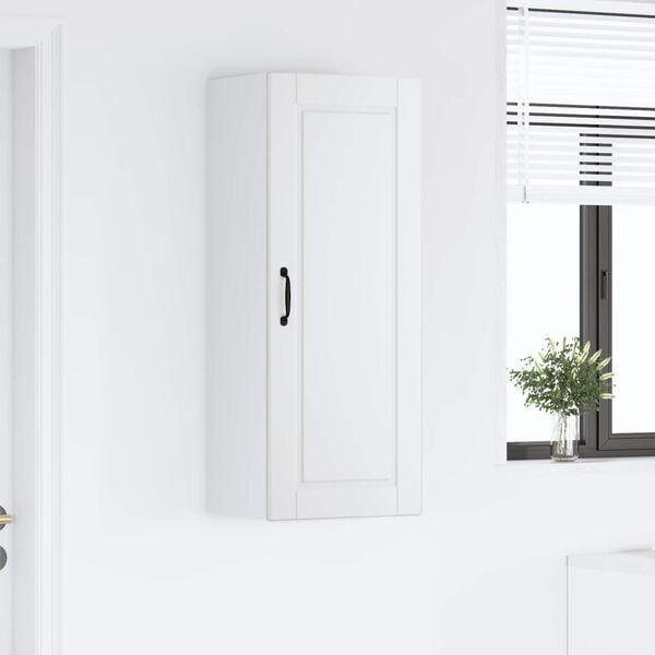 vidaXL V&auml;ggsk&aring;p f&ouml;r k&ouml;k med hylla Vit 40 x 31 x 100 cm Konstruerat tr&auml;