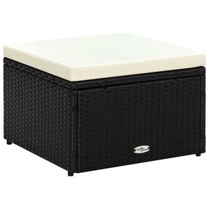 vidaXL Fotpall ottoman 53x53x30 cm konstrotting svart