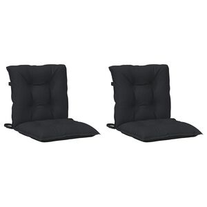 vidaXL L&aring;gryggs Stolsdynor Set 2 pcs Melange Svart 100 x 50 x 7 cm