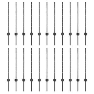 vidaXL St&auml;ngselstolpe 22 pcs Gr&aring; 120 cm St&aring;l