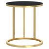 vidaXL Sidobord guld och svart 45 cm h&auml;rdat glas