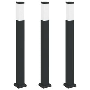vidaXL Pollare 3 st 80 cm svart IP44
