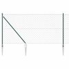 vidaXL Kedjegaller med taggar 10 x 1 m PVC-belagda st&aring;l Gr&ouml;n Mesh
